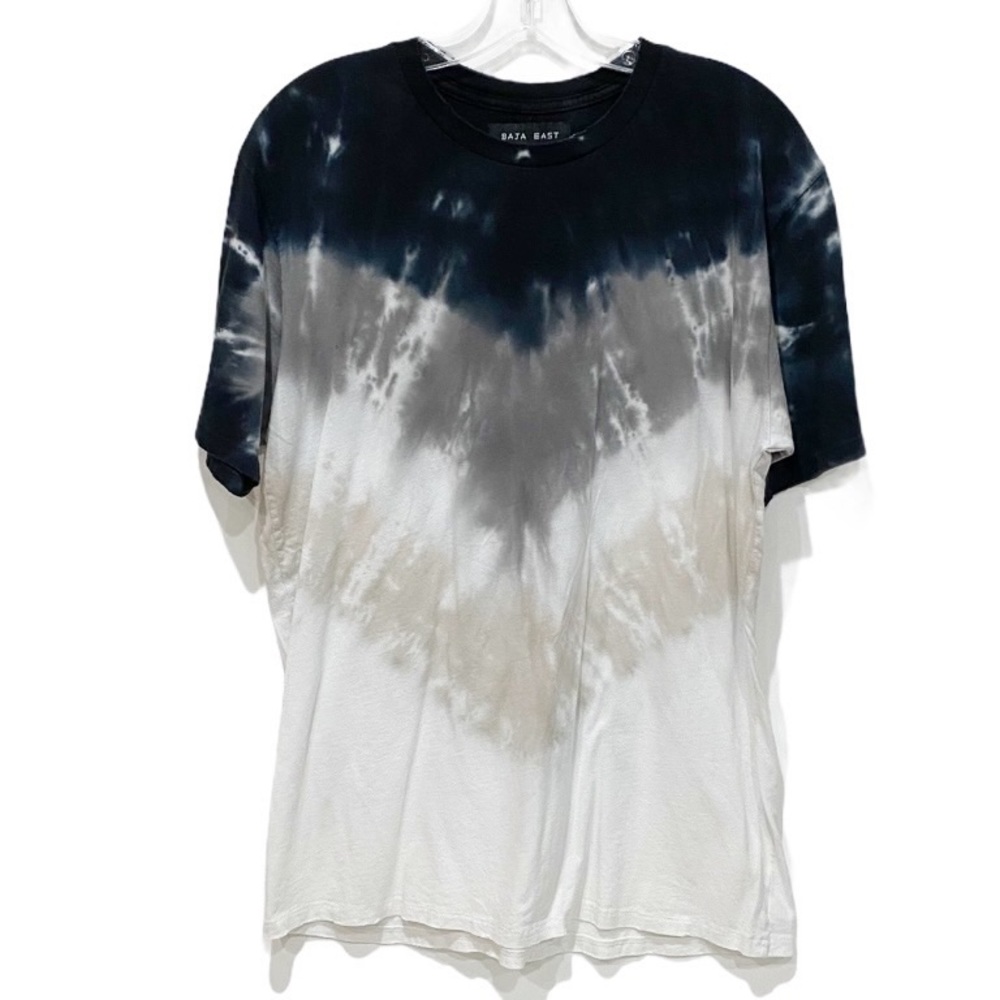 BAJA EAST Tye Die TShirt Black Blue 100% Supima Cotton Size 2 Unisex